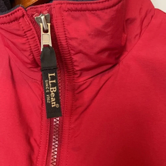 L.L. BEAN Red Warm Up Bomber Jacket Nylon Fleece Lined Preppy Granola Size S - Picture 6 of 15